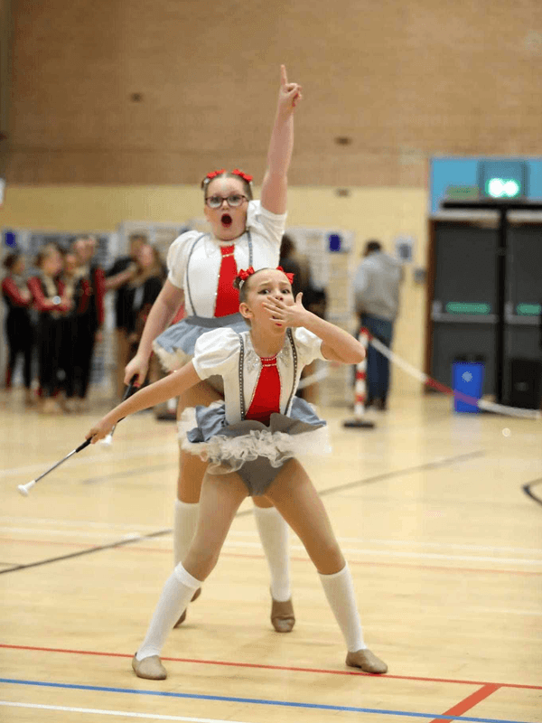Girls baton twirling